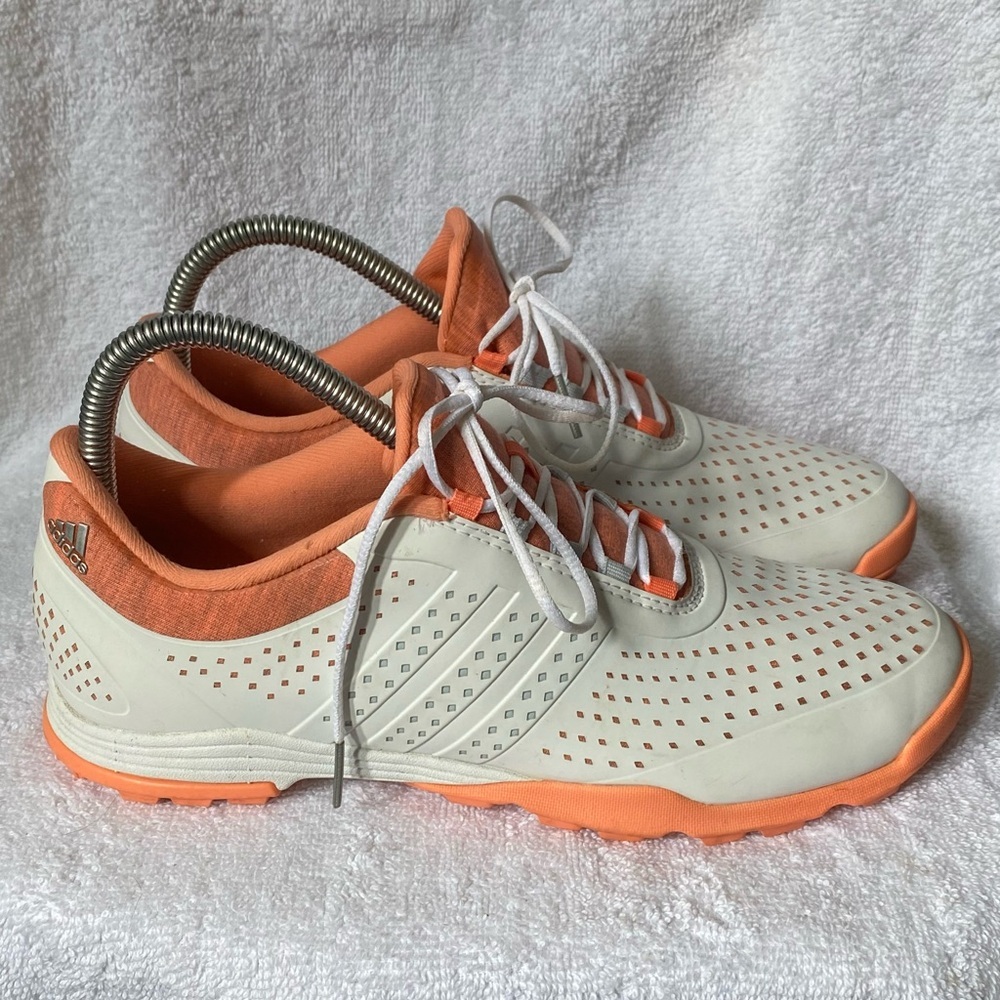 adidas Women's White and Orange Sneakers